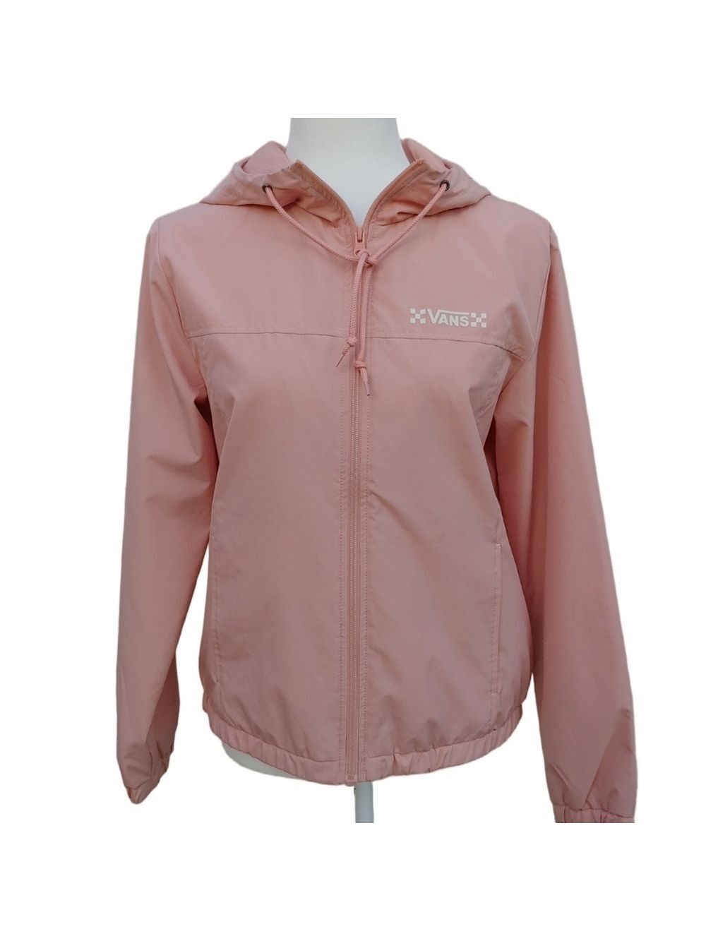 Vans Light Pink Zip-Up Hooded Windbreaker Jacket in Women's XS - Picture 4 of 17